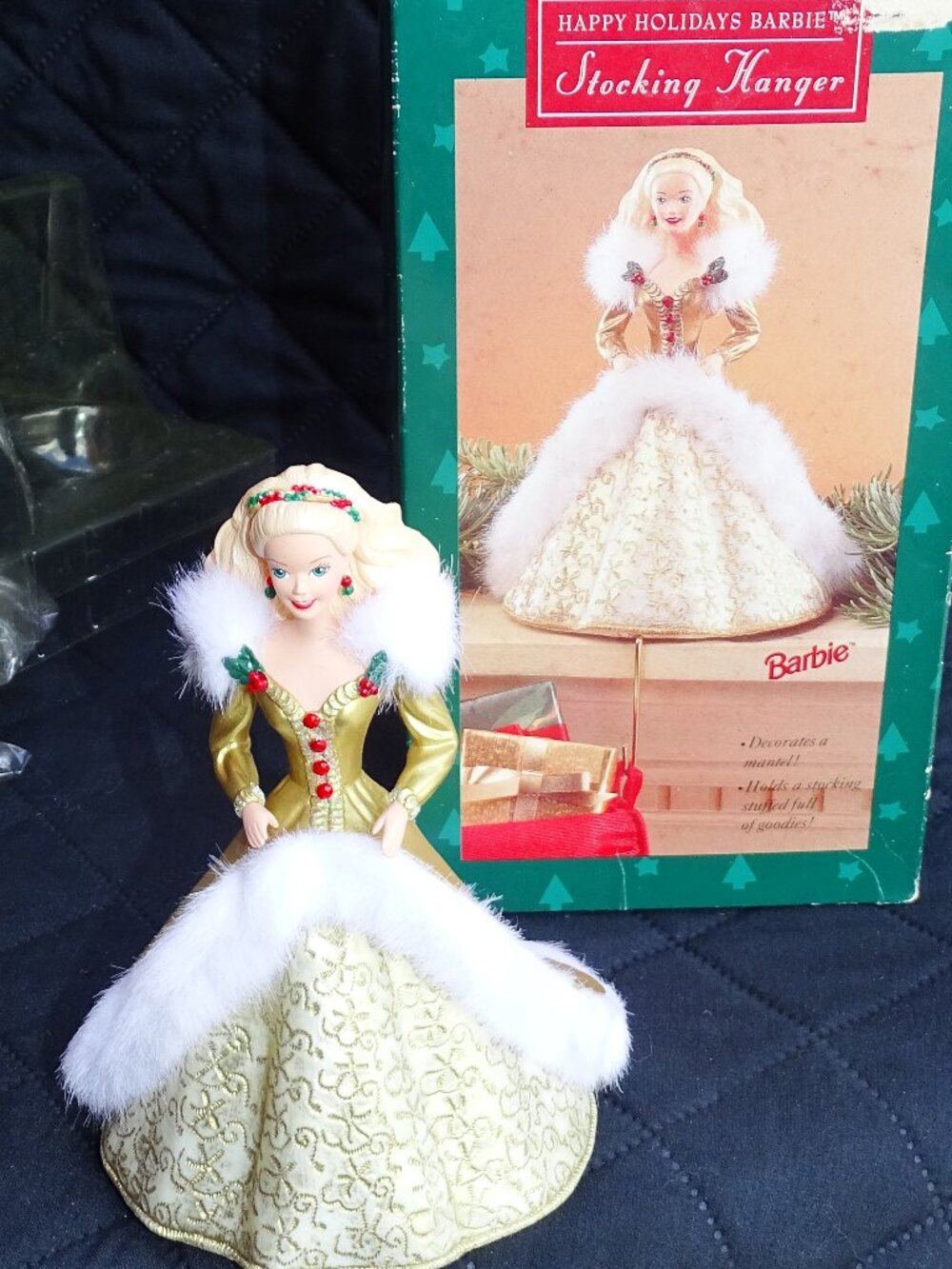 Hallmark Happy Holidays Barbie Christmas Stocking Hanger 1995